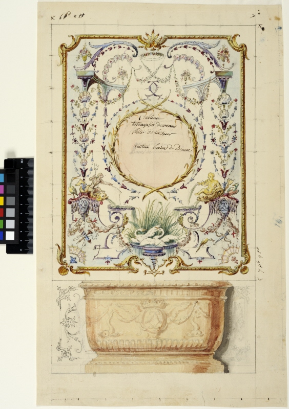 Design for the Decoration of a Royal Bathroom, a Bathtub with Wall Panels