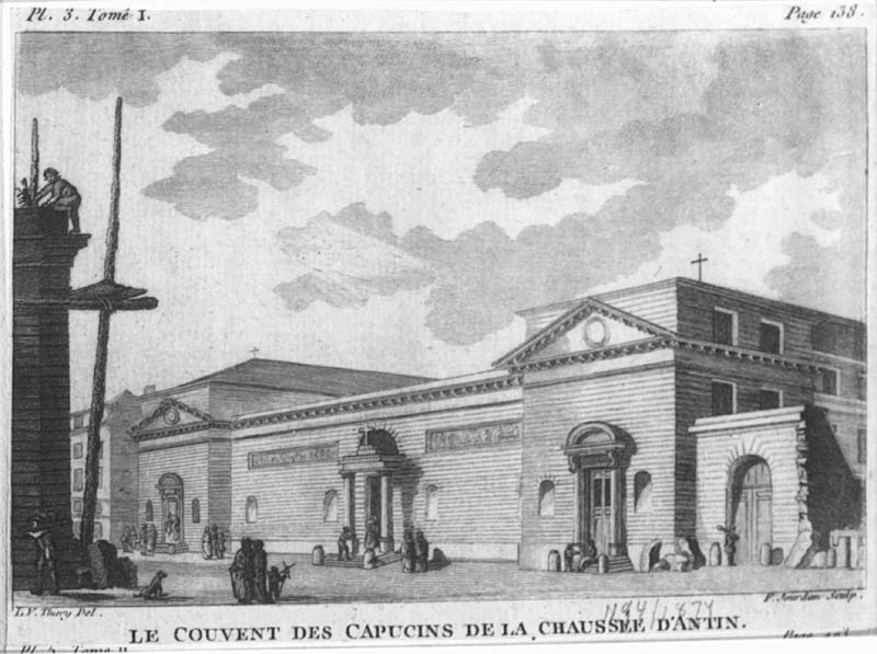 "Le couvent des Capucins de la chaussée...". Ingår i "Architecture de Differents Maîtres"