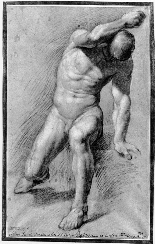 Study of a Naked Man with the Right Arm Raised