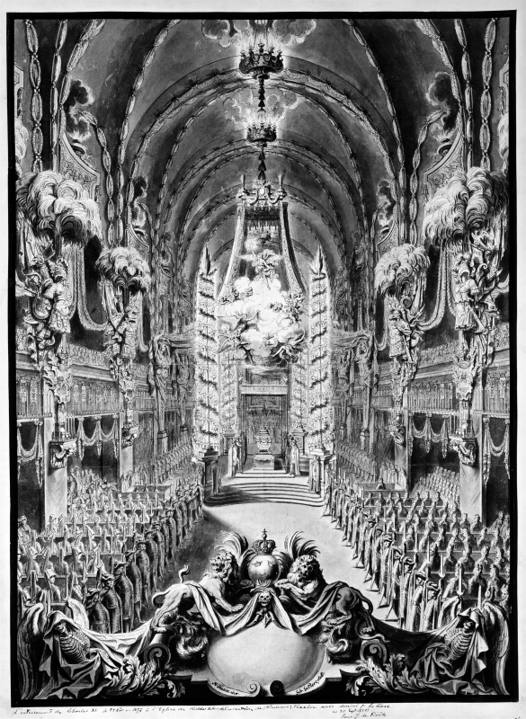 Decoration of Riddarholm Church for the funeral of Charles XI in 1697