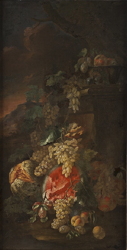 Still Life with Fruit and Landscape