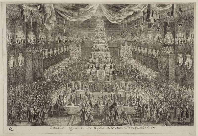 Kunglig festmåltid i slottet Tre kronor 20 december 1672
