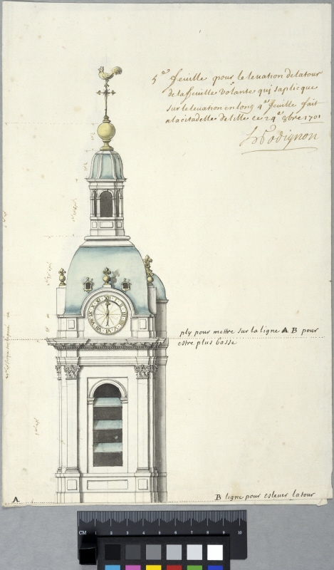 Tower, According to the Inscription for the Citadel of Lille. Elevation of facade