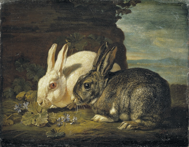 Two Rabbits, Detail from "Animal Piece"