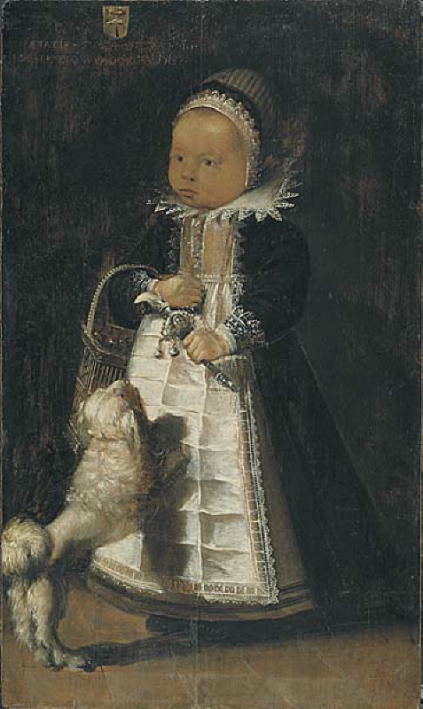 Porträtt av en flicka med en hund