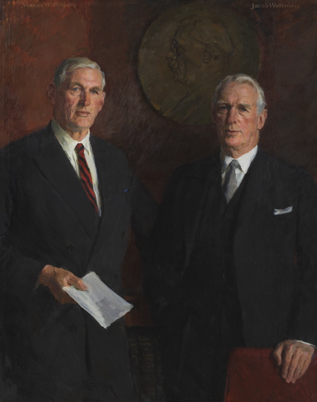 Marcus Wallenberg (1899–1982), Banker and Industrialist, and Jacob Wallenberg (1892–1980), Banker and Business Leader, with a Portrait of their Father, Marcus Wallenberg (1864–1943), Banker and Business Leader, 1964–65