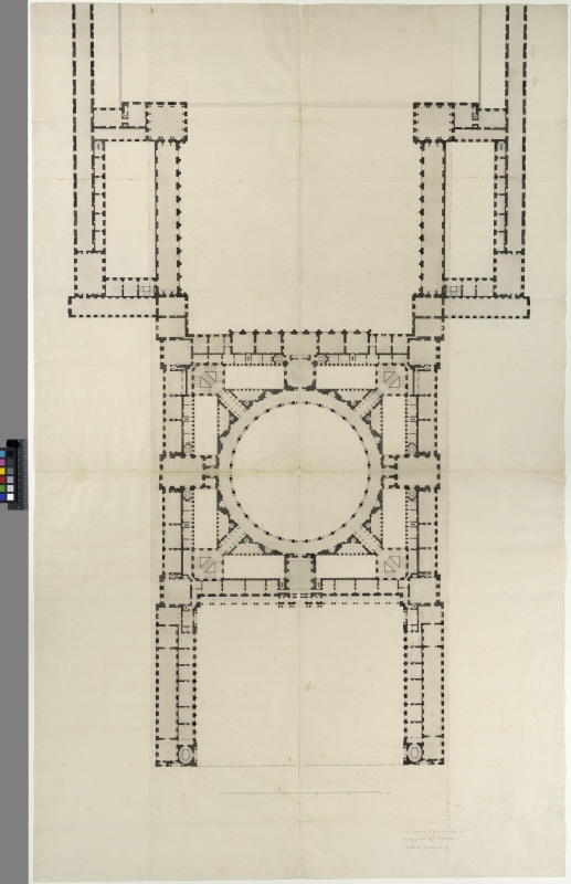 The Louvre, Paris, Tessin's First Proposal. Plan