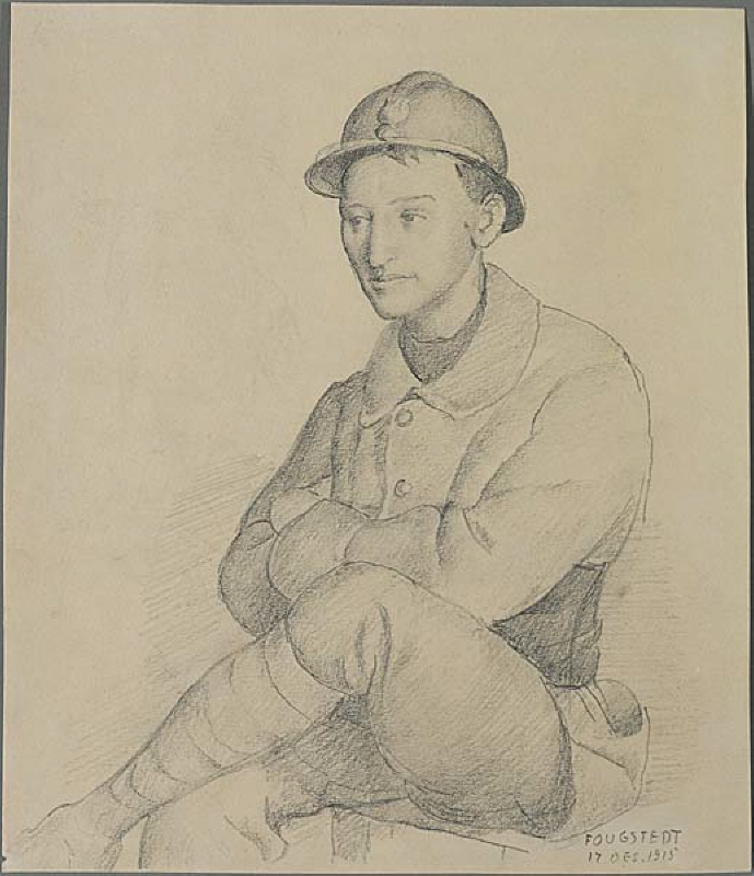 Porträtt av konstnären Ivan Lönnberg  i soldatuniform