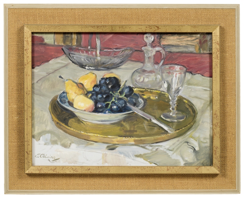 Still Life with Bowl of Fruit, Glass and Carafe