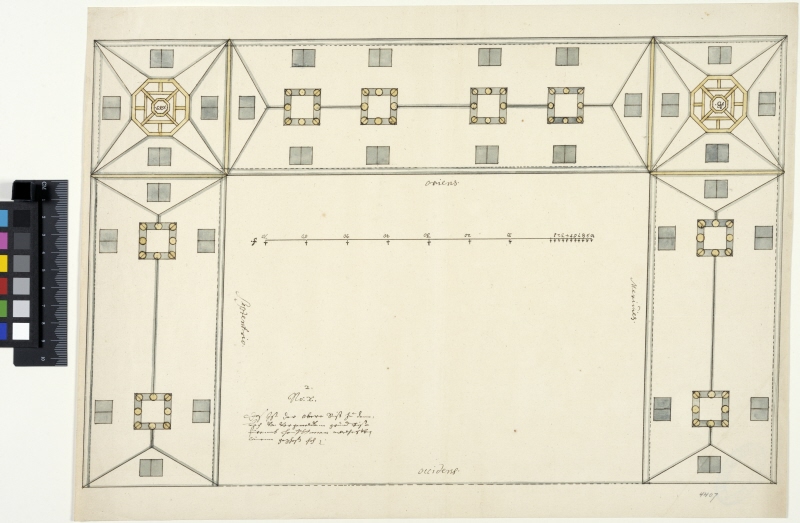Haapsalu Castle, Estonia. Roof plan of the wings of the ante-court