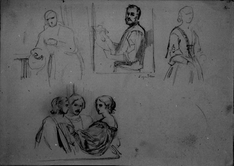 Figurskisser efter förlaga av Tizian. Paris