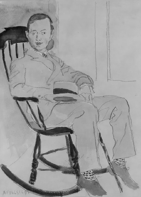 Einar Jolin (1890-1976), konstnär, tecknare, gift med 1. Britt von Zweigberk, 2. Joan Clorinda Campbell Kissack, 3. sångerskan Tatiana Scheremetiew- AngeliniArvid Fougstedt (1888-1949)