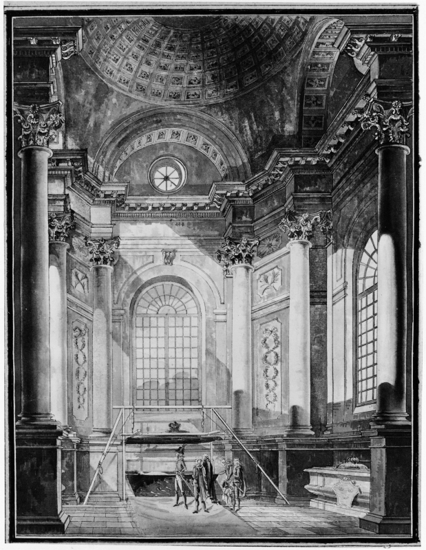 Gustav IV Adolf vid öppnandet av Karl XII:s sarkofag
