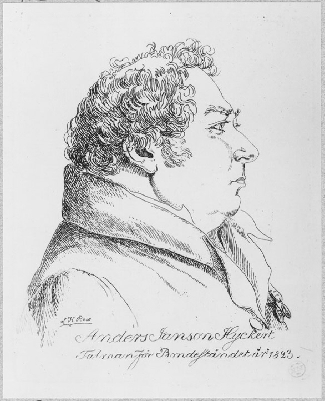 Anders Jansson Hyckert (1770-1826), spokesman for the peasants, farmer, married to Gertrud Nannings