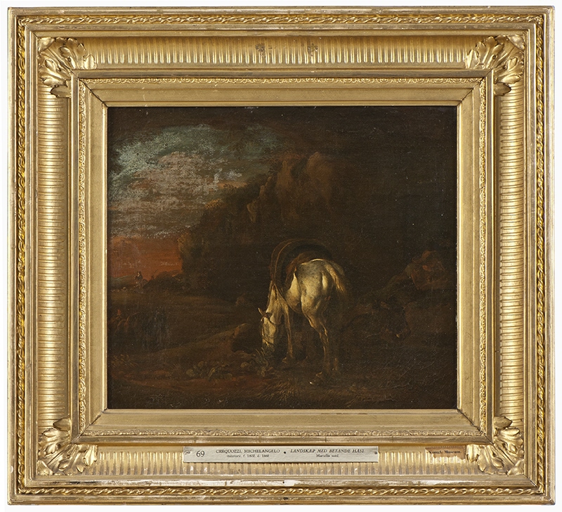 Landscape with a White Horse Grazing