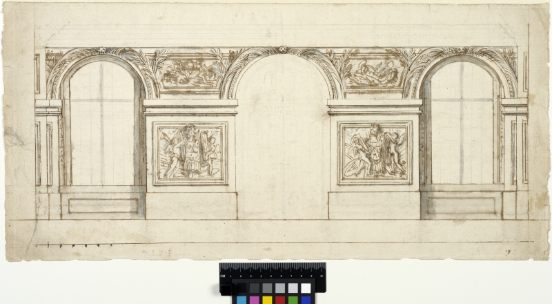 Versailles. The ambassadors' salon. Elevation of the northern window wall
