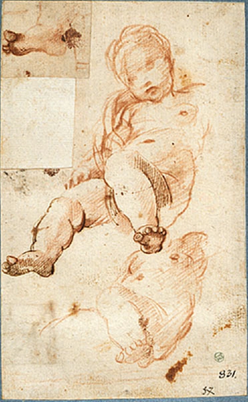 Two Studies for the Infant Virgin and Detail of Foot