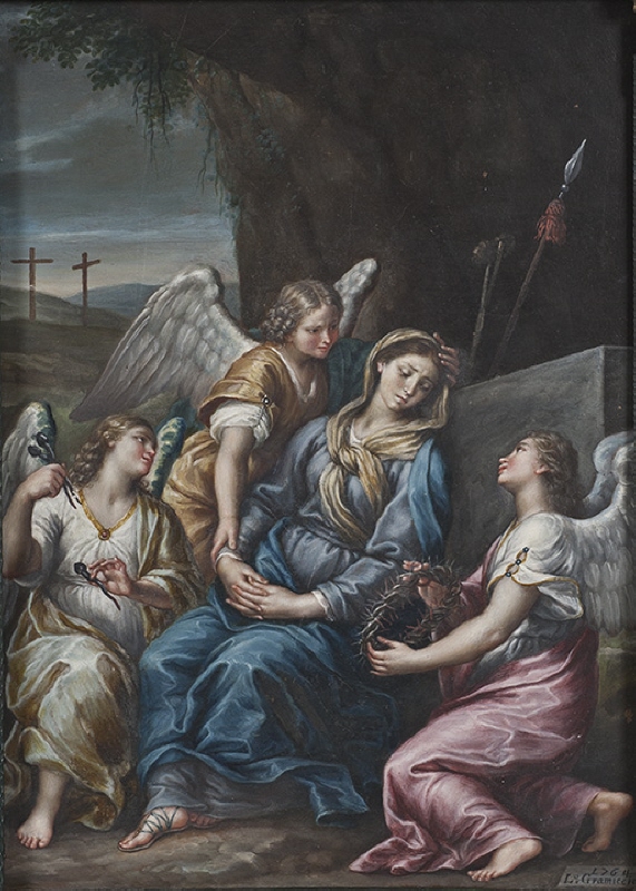 Maria sörjande vid graven