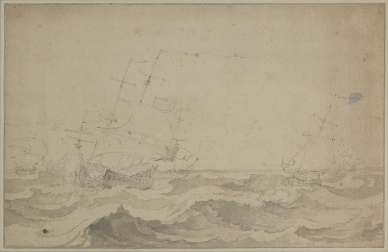 Naval Ships in a Storm