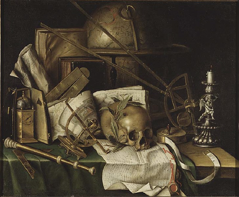 Vanitas Still Life with Astronomical Instruments