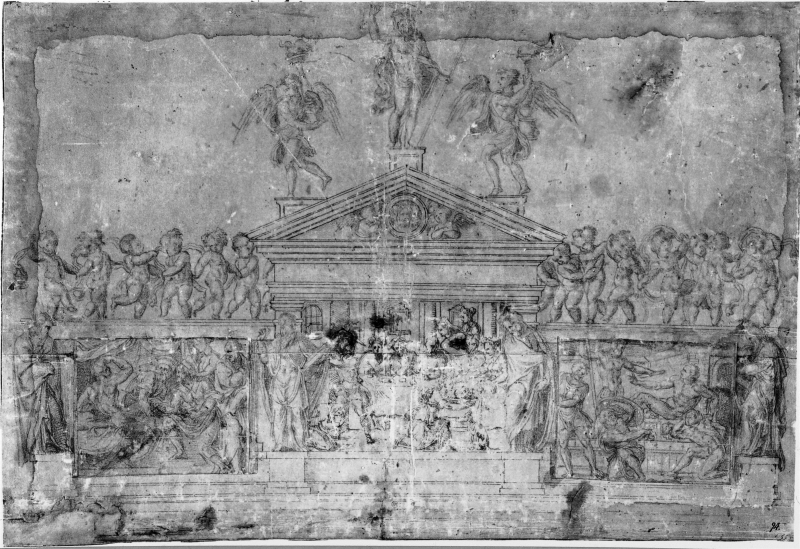 Study for the facade of San Lorenzo, or study for the upper section of the tomb of Clement VII
