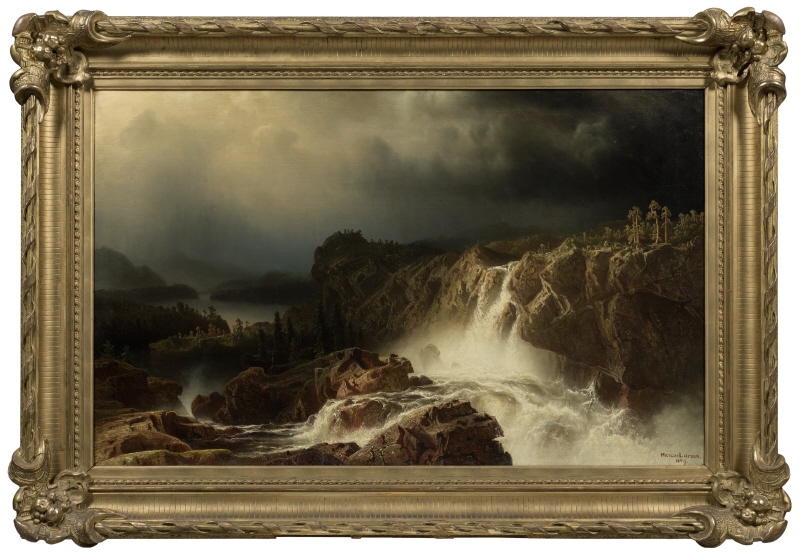Rocky Landscape with Waterfall