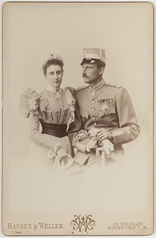 Carl (1861-1951), prins av Sverige och Norge,hans gemål Ingeborg (1878-1958), prinsessa av Danmark, prinsessa av Sverige och Norge, förlovningsfoto
