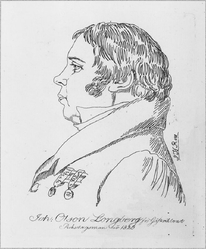 Johan Olsson Longberg (1781-1839), spokesman of the peasants, freeholder, married to Katarina Larsdotter Hiller