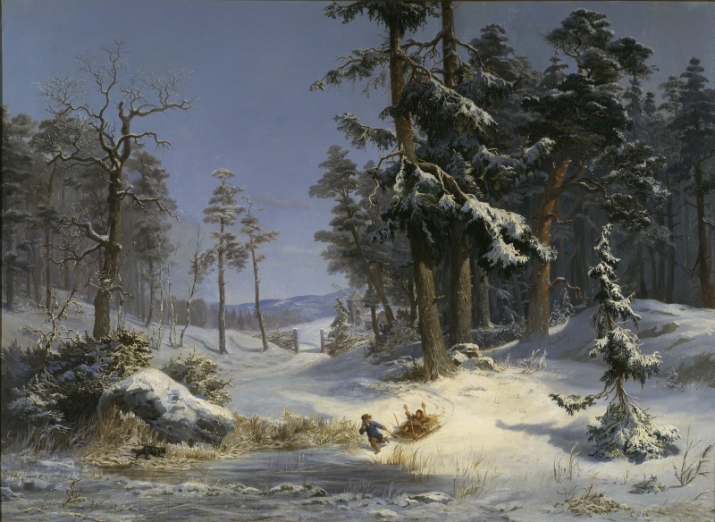 Vinterlandskap från Drottning Kristinas väg på Djurgården