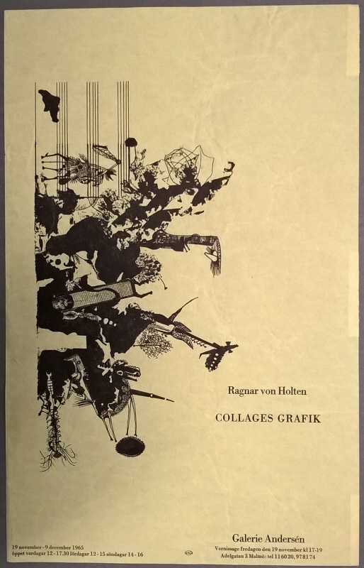 Affisch till utställningen "Collages grafik" på Galerie Amdersen, Malmö 1965?