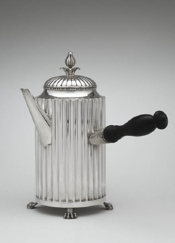 Cylinderformad kaffekanna med kannellerat liv