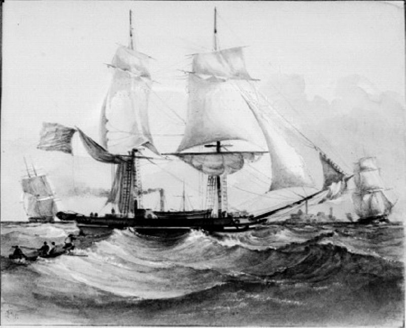 Marin med tre skepp