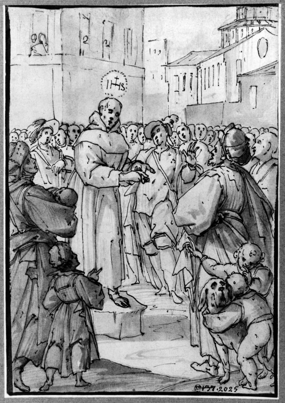 Friar Preaching in a Market-place
