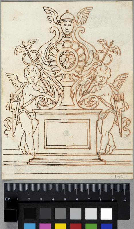Decorative Panel with Cupids and Emblems of Mercury