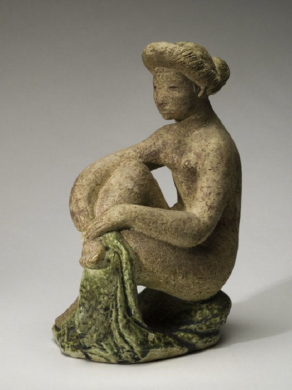 Sculpture, seated woman