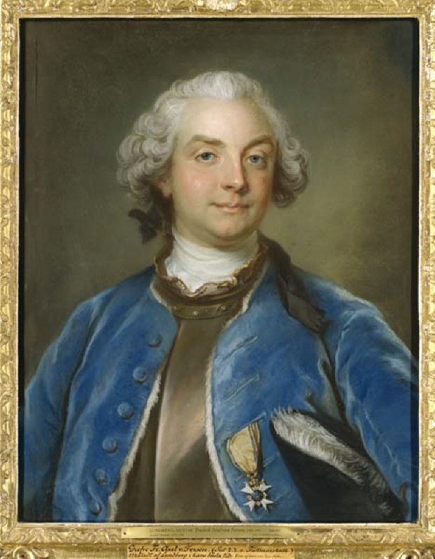 Fredrik Axel von Fersen (1719-1794), greve, riksråd, fältmarskalk, överste i tysk och fransk tjänst, gift med grevinnan Hedvig Catharina De la Gardie