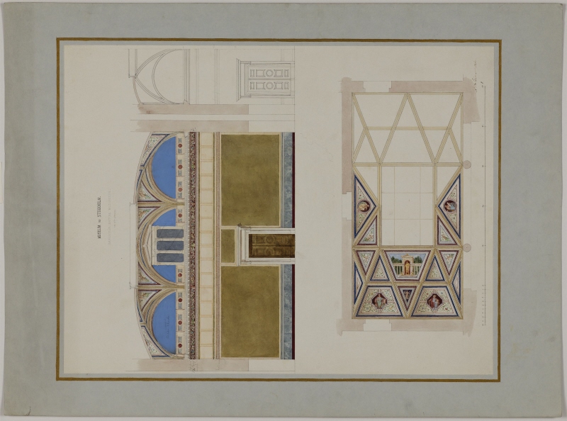 Nationalmuseum. Longitudinal and transverse sections, Dome gallery, Upper floor