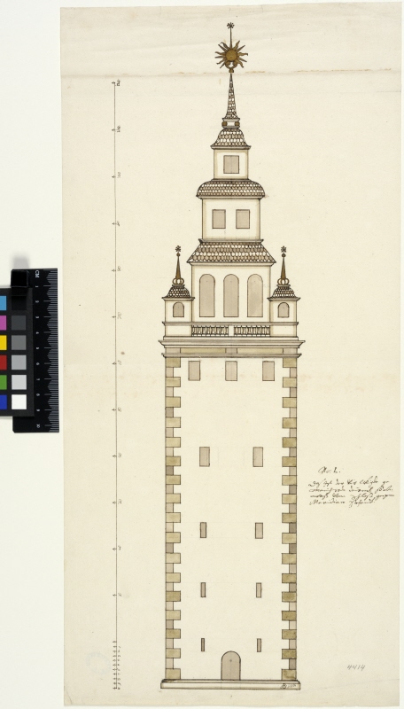 Haapsalu Castle, Estonia. Elevation of the free-standing tower on the south side