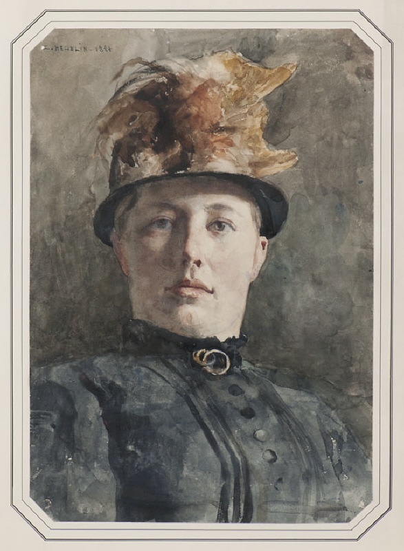 Möjligen Wilhelmina (Mina) Carlson (1857-1943), g. Bredberg, konstnär