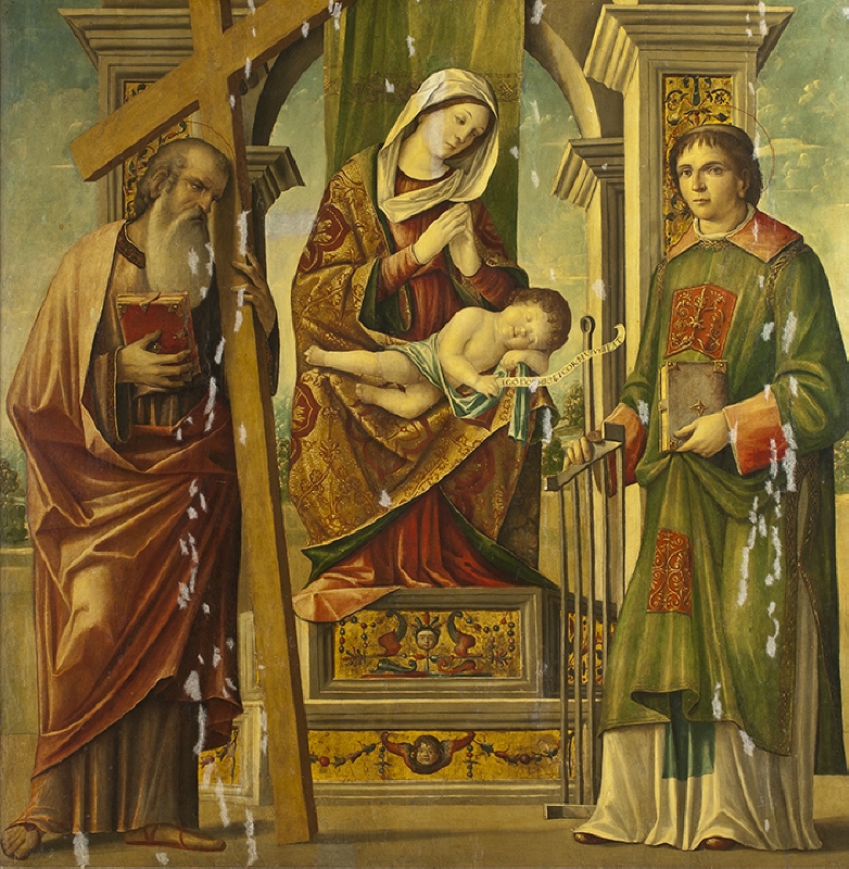 Madonnan med barnet och St Andreas och St Laurentius