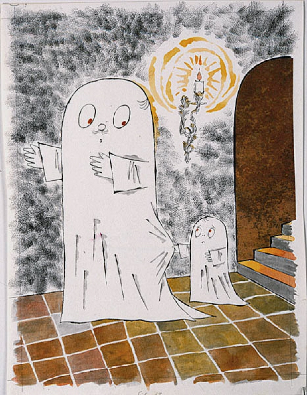 Illustration till "Lilla spöket Laban" av Inger Sandberg