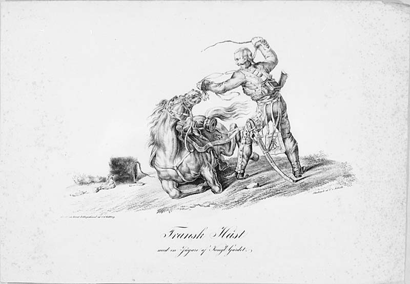 "Fransk häst med en jägare af Kongl. Gardet."