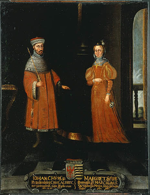 Johan Cicero, 1455-1499, kurfurste av Brandenburg. Margareta prinsessa av Sachsen