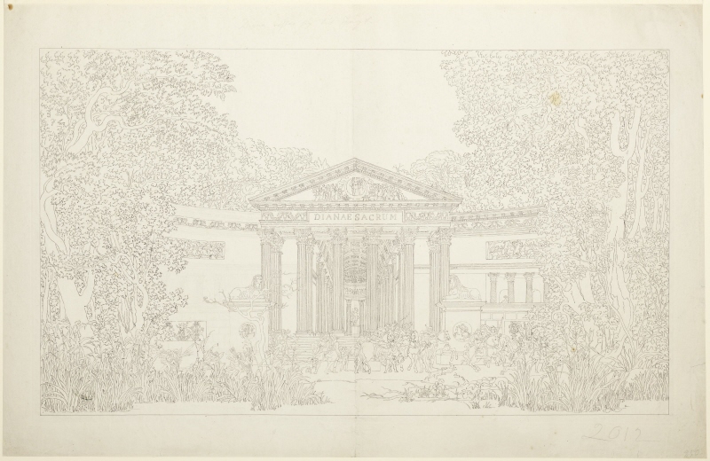 Junos tempel, scenbild till "Aeneas i Carthago", akt I