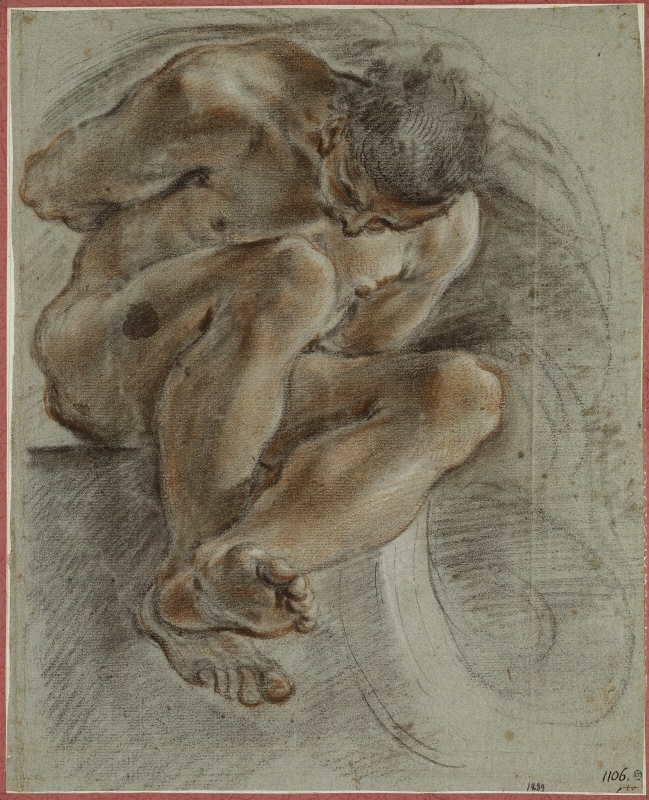 Study of a Man Seated on a Ledge, Hands Tied behind him