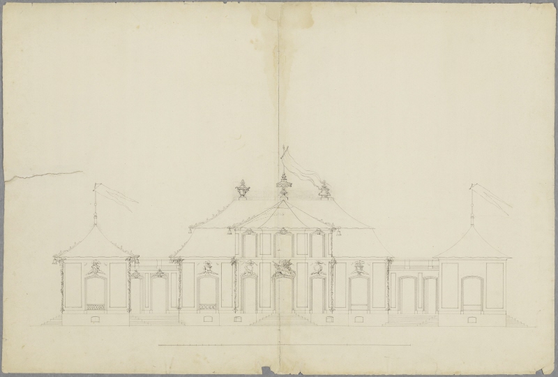 The Chinese Pavilion at Drottningholm. Main elevation