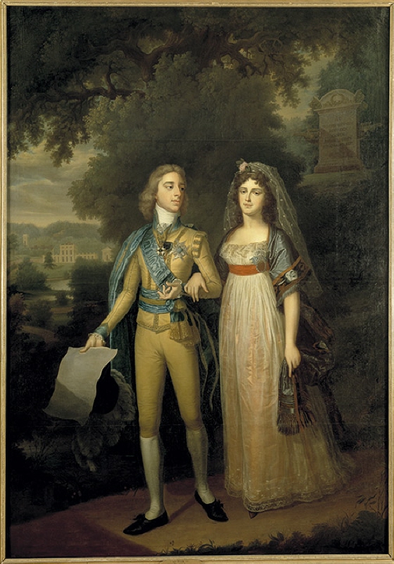 Gustav IV Adolf (1778–1837), King of Sweden, and Fredrika Dorotea Vilhelmina (1781–1826), Princess of Baden, Queen of Sweden, in Haga Park, c. 1797–1800