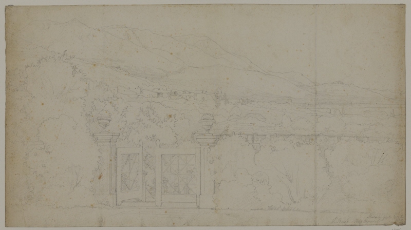Italienskt landskap, Molo di Gaeta, 1838