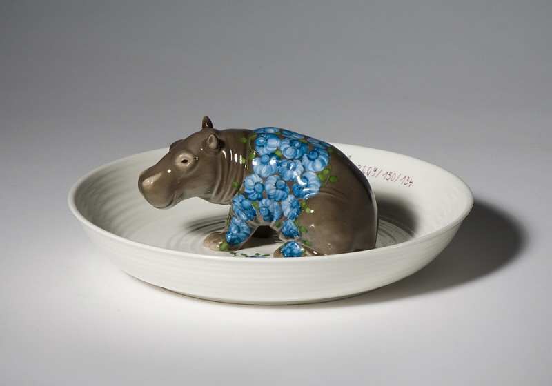 Bowl ”Nymphenburgh sketches, Bowl with Hippopotamus”