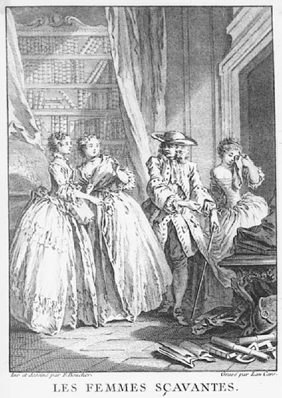 les femmes scavantes. Blad 31 av 33 ur Oeuvres de Molière, 1672